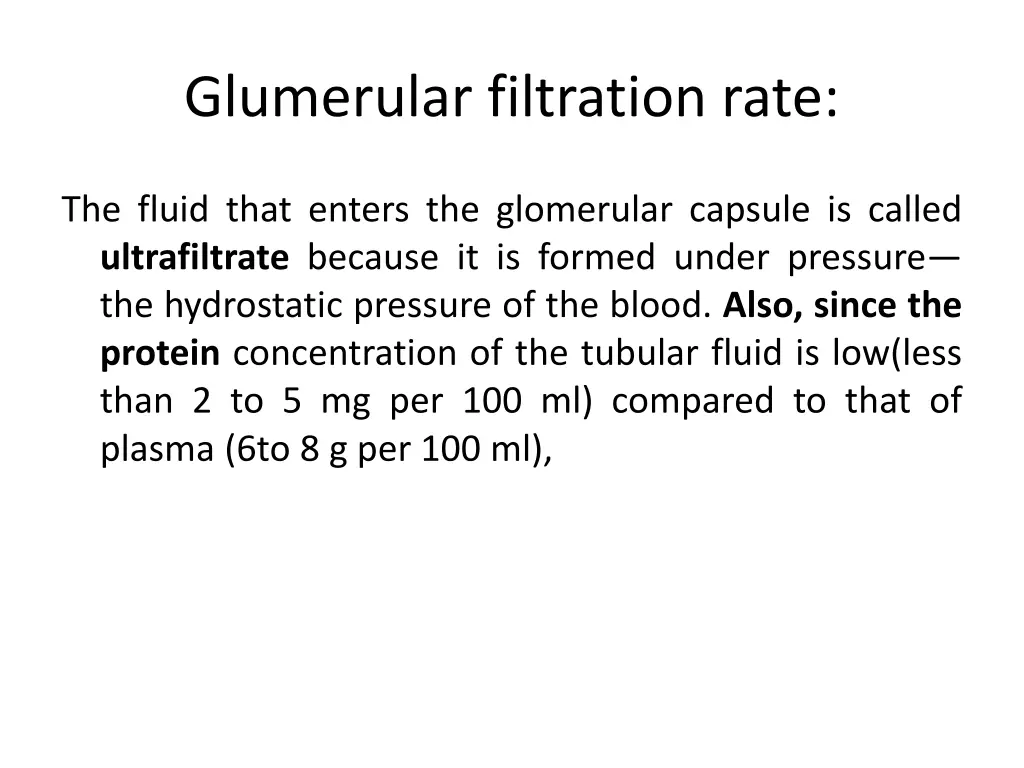 glumerular filtration rate