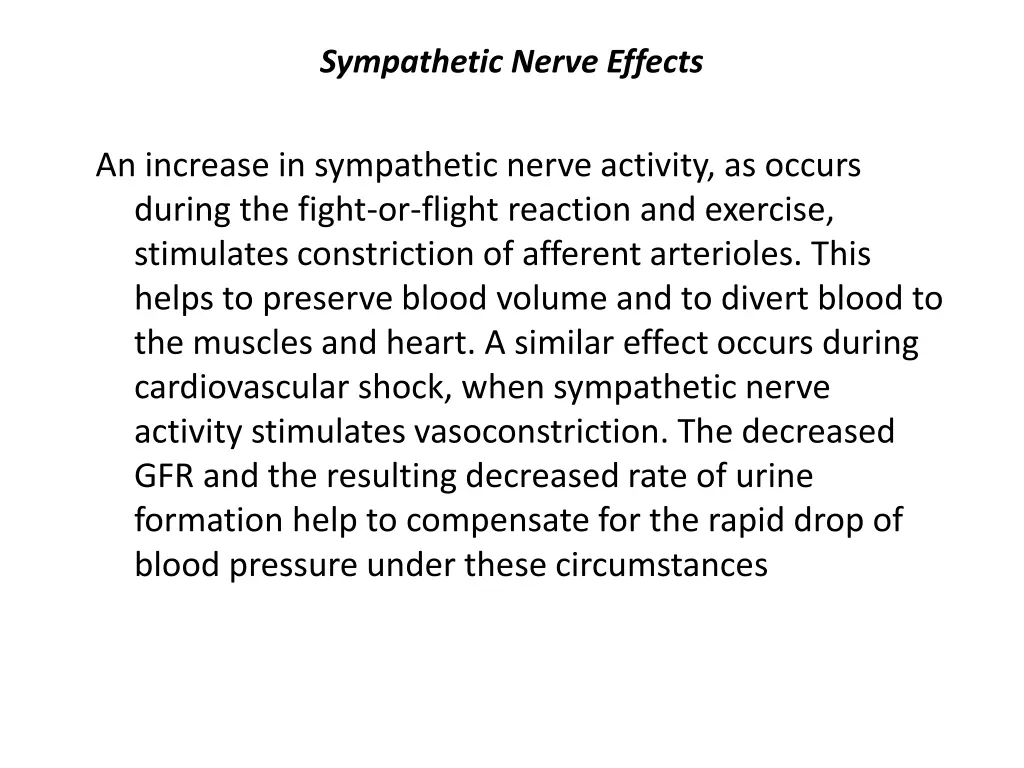 sympathetic nerve effects