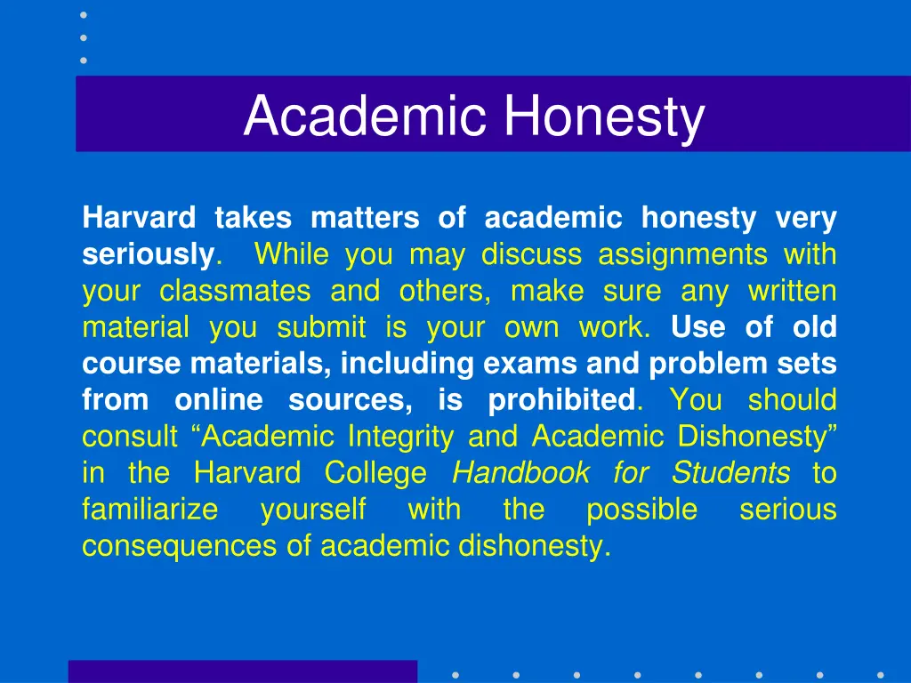 academic honesty