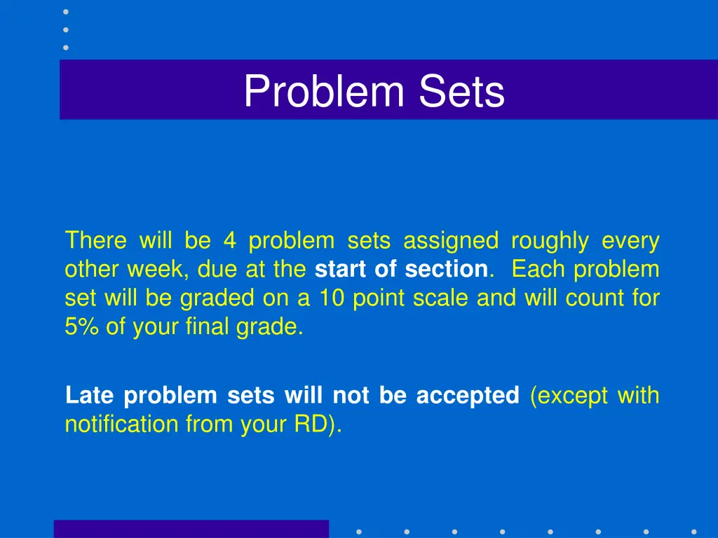 problem sets