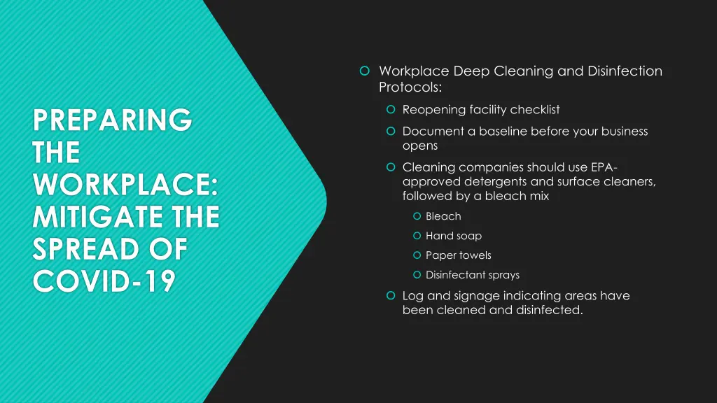 workplace deep cleaning and disinfection protocols