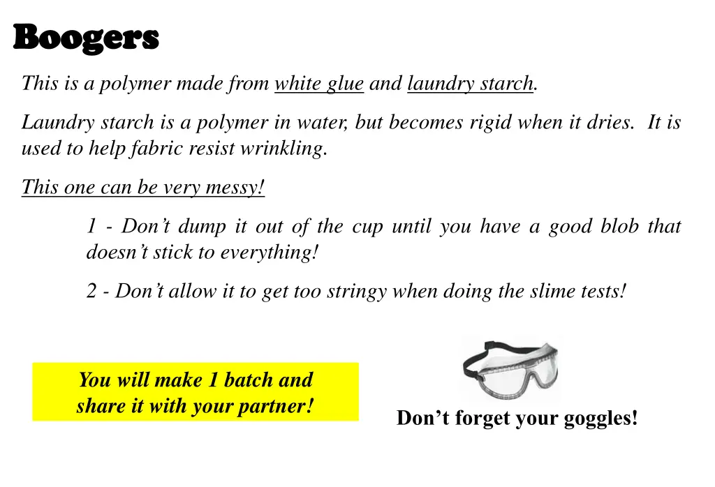 boogers boogers