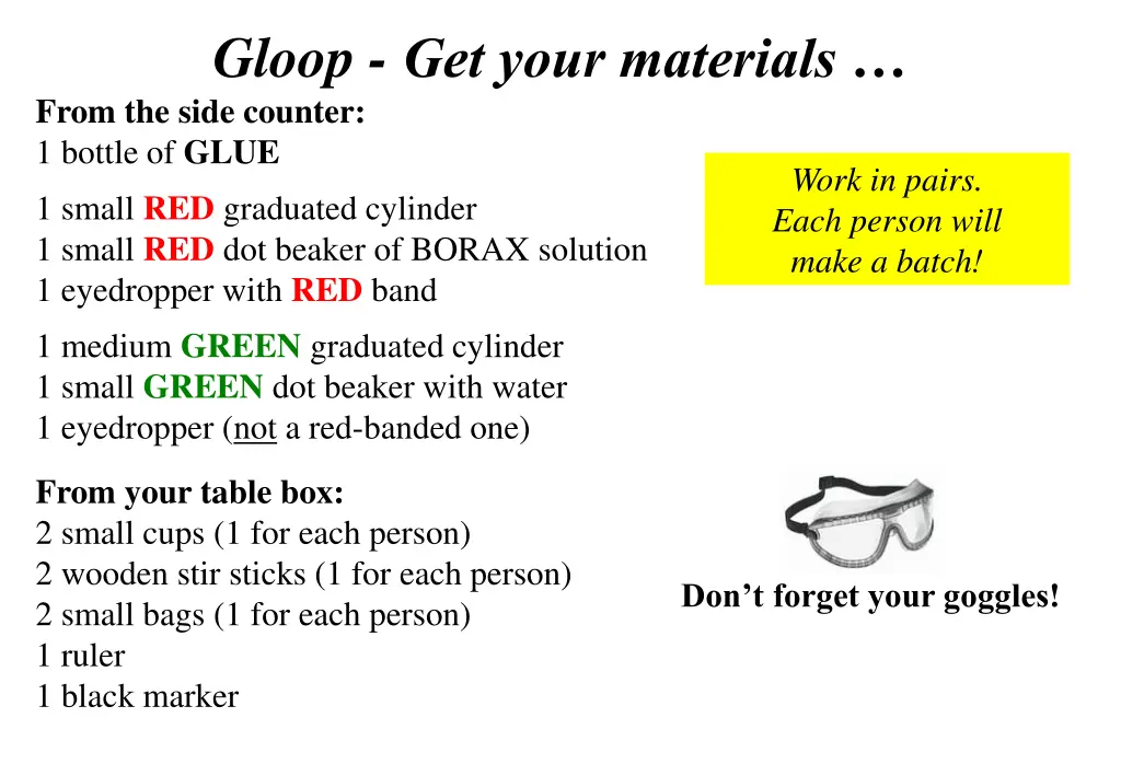 gloop get your materials