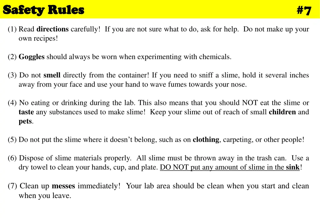 safety rules safety rules