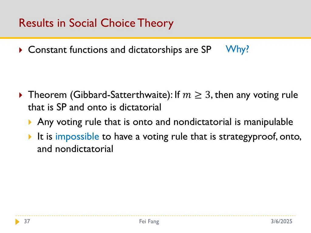 results in social choice theory