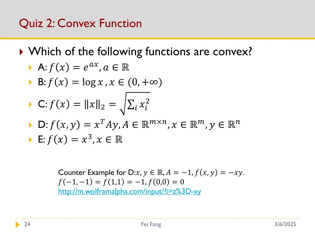 quiz 2 convex function