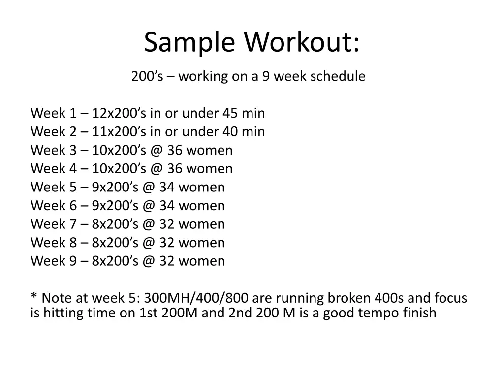 sample workout