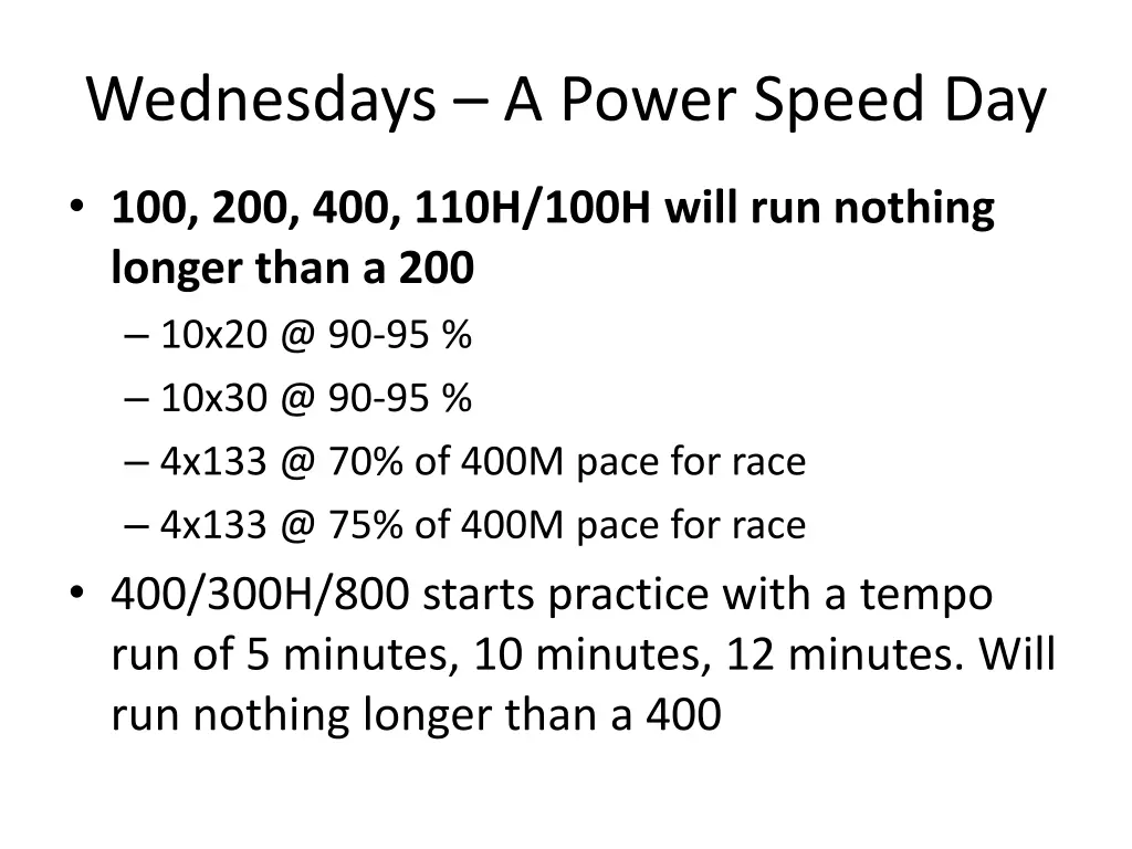 wednesdays a power speed day