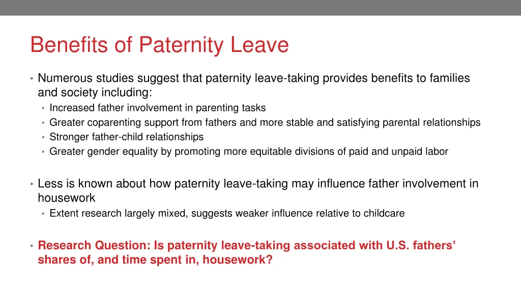 benefits of paternity leave