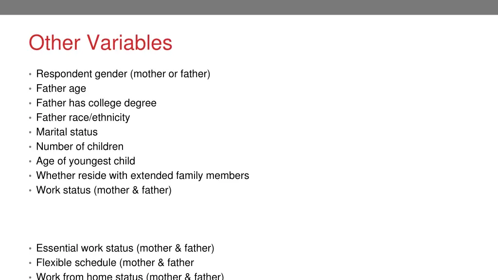 other variables