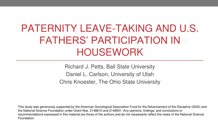 paternity leave taking and u s fathers