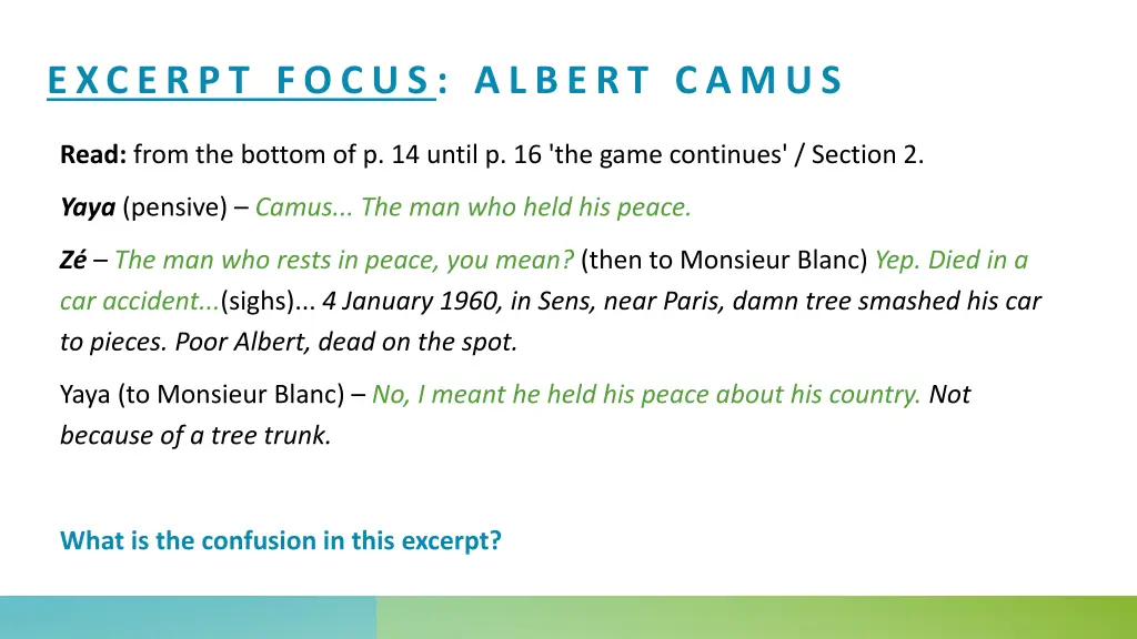 excerpt focus albert camus 1