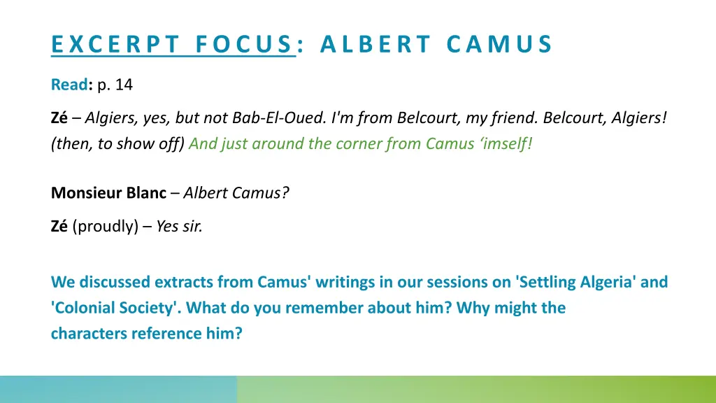excerpt focus albert camus
