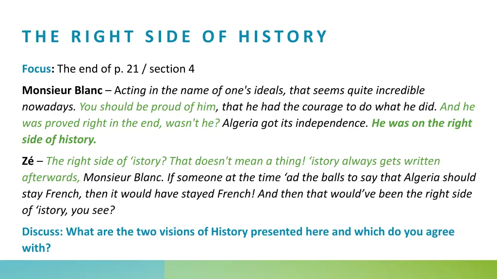 the right side of history