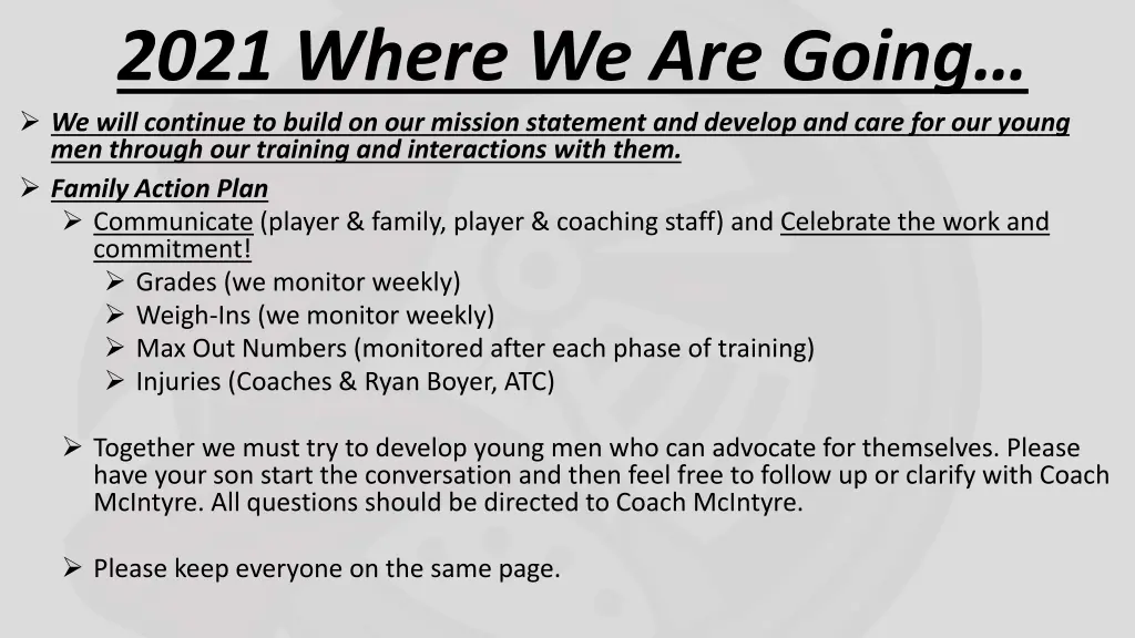 2021 where we are going we will continue to build