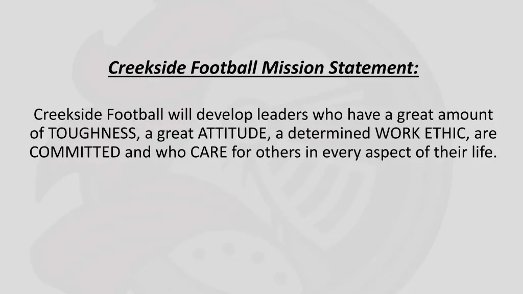 creekside football mission statement