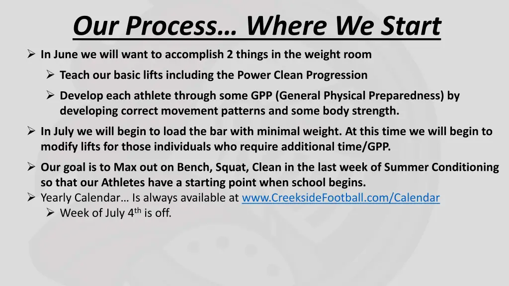 our process where we start in june we will want