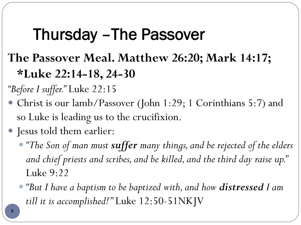 thursday thursday the passover the passover 2