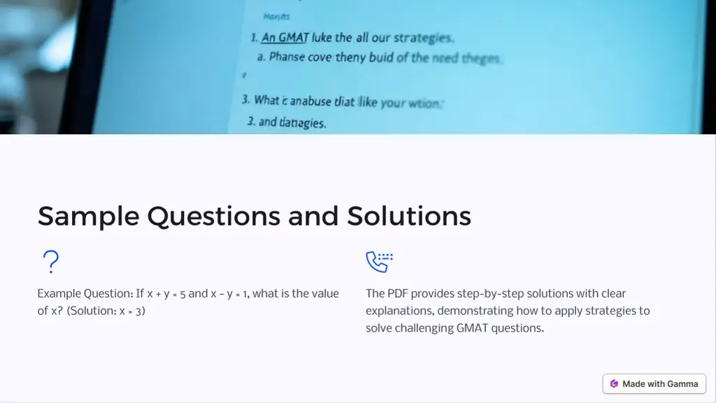 sample questions and solutions
