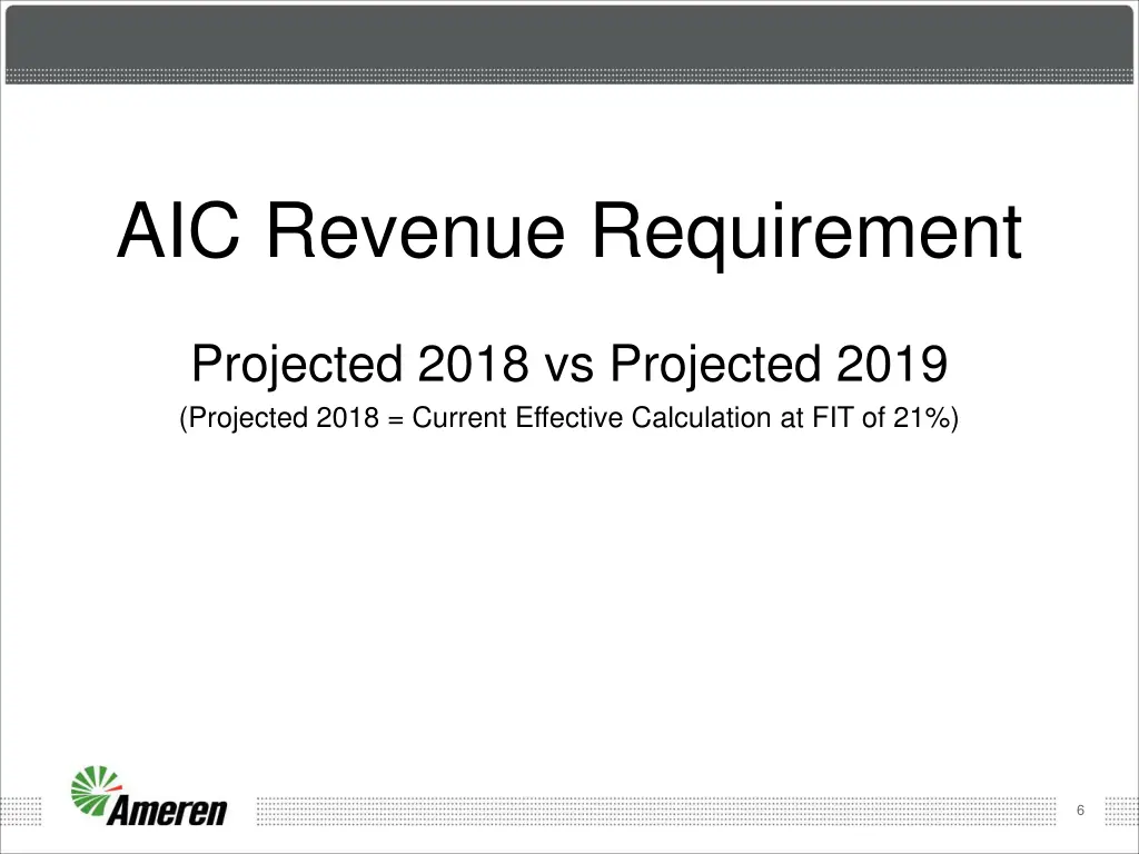 aic revenue requirement