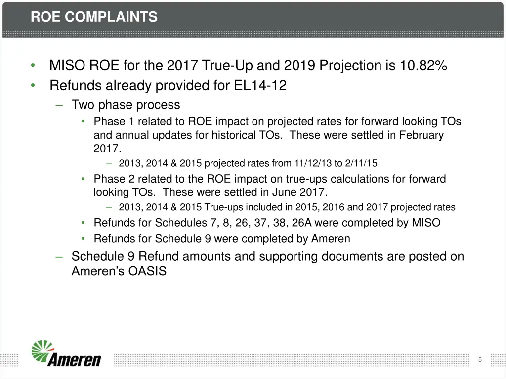 roe complaints 1