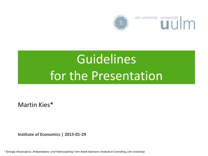guidelines for the presentation