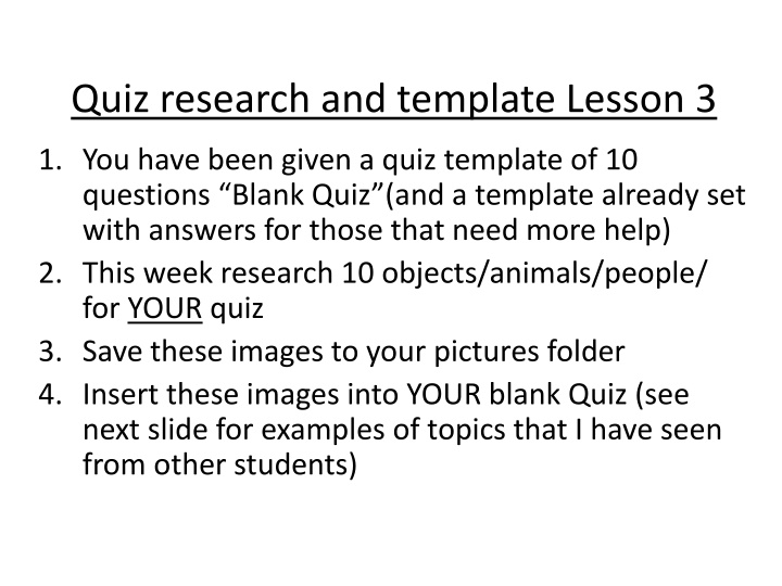 quiz research and template lesson 3