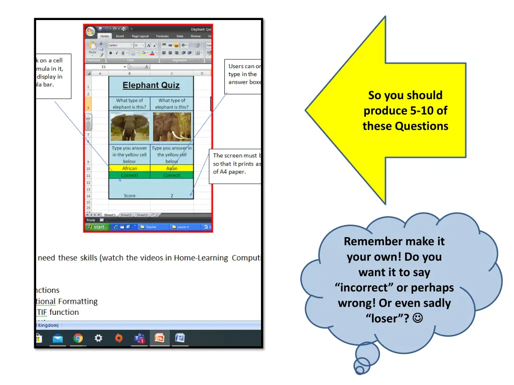 so you should produce 5 10 of these questions