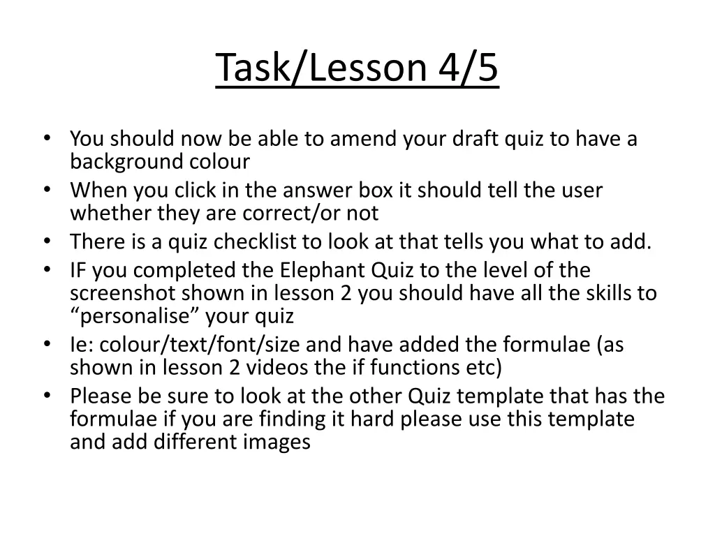 task lesson 4 5