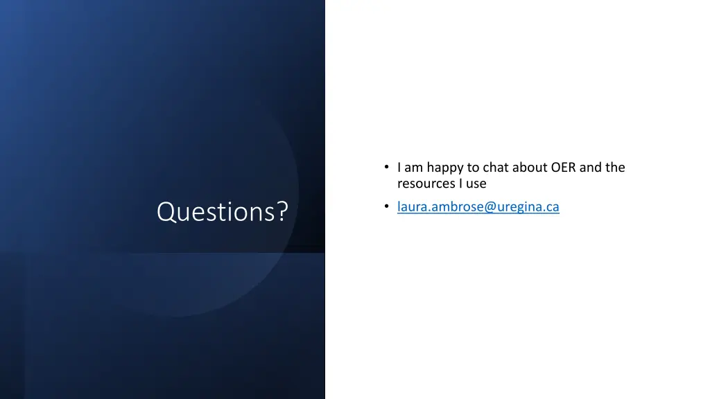 i am happy to chat about oer and the resources