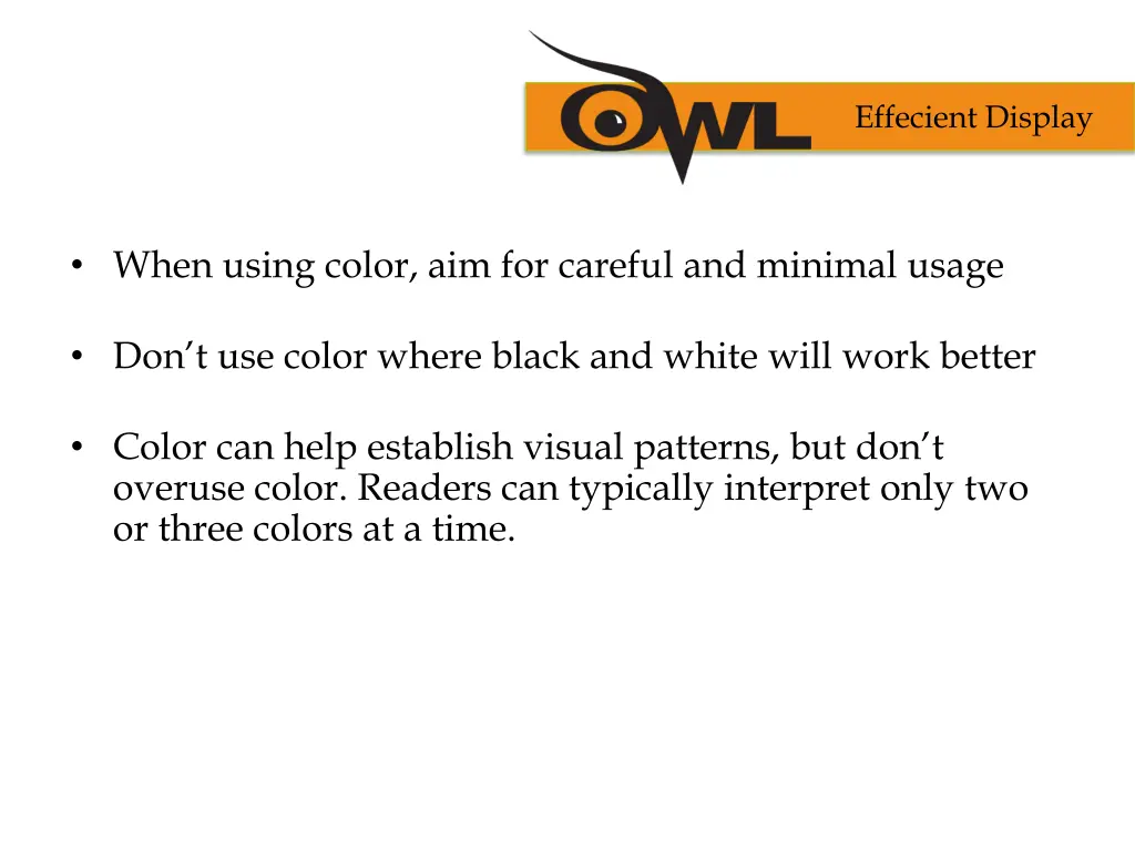 effecient display