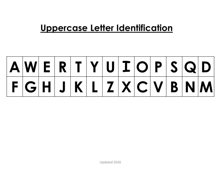uppercase letter identification