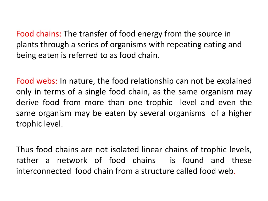 food chains the transfer of food energy from