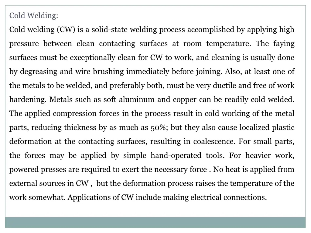 cold welding