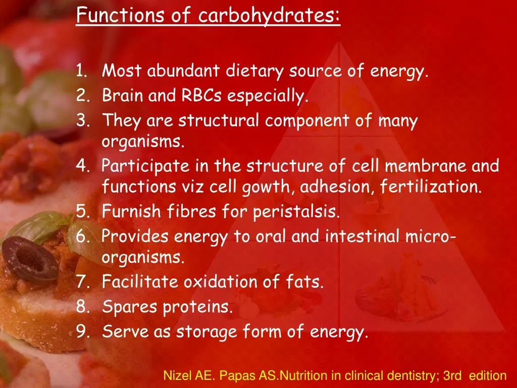 functions of carbohydrates