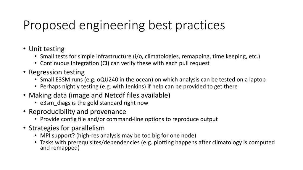 proposed engineering best practices
