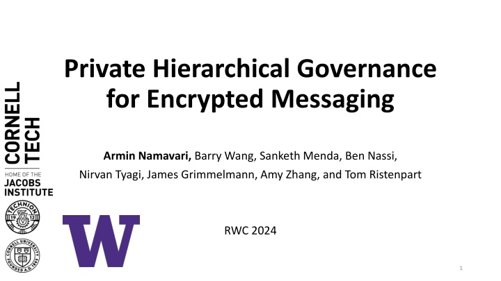 private hierarchical governance for encrypted