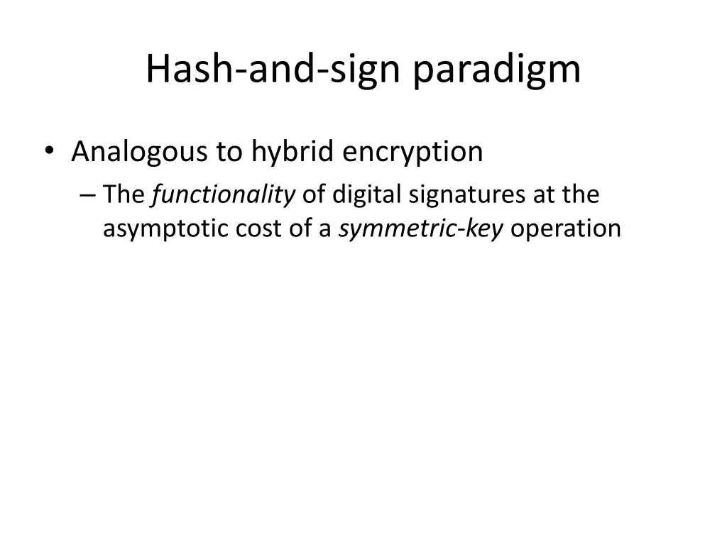 hash and sign paradigm 2
