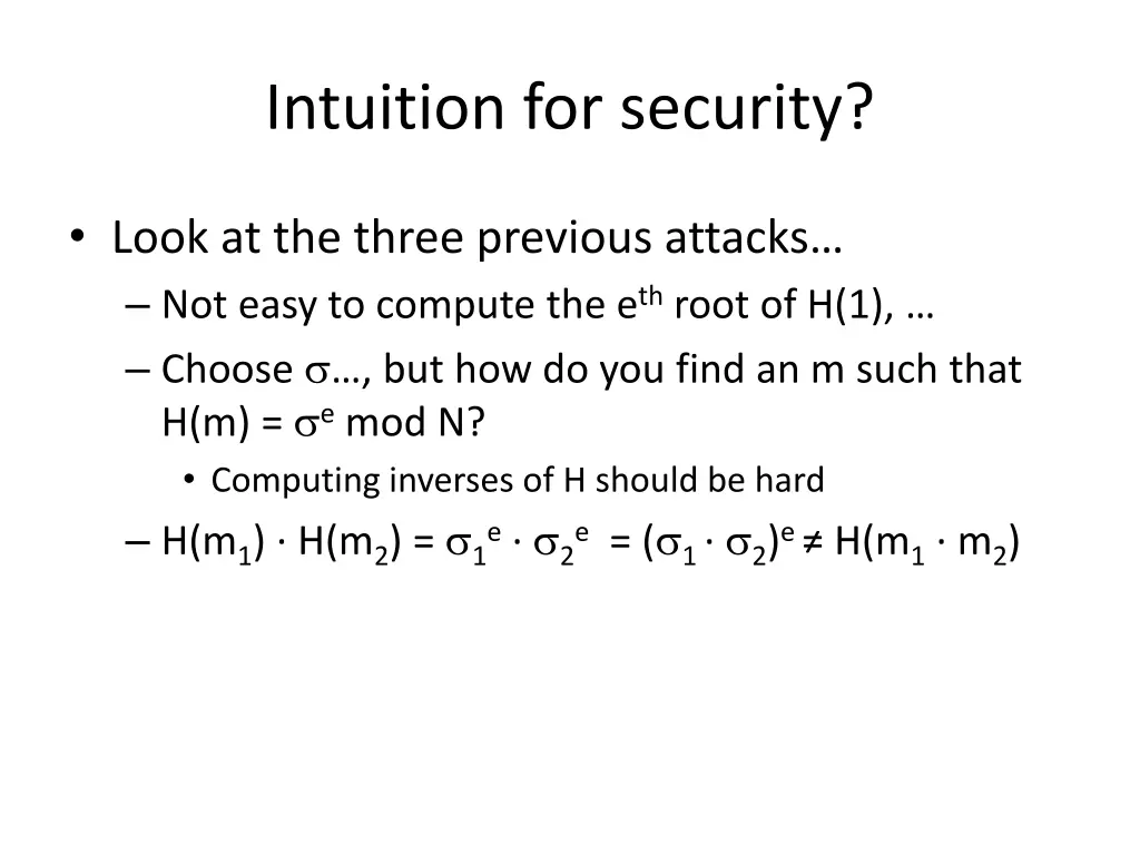 intuition for security