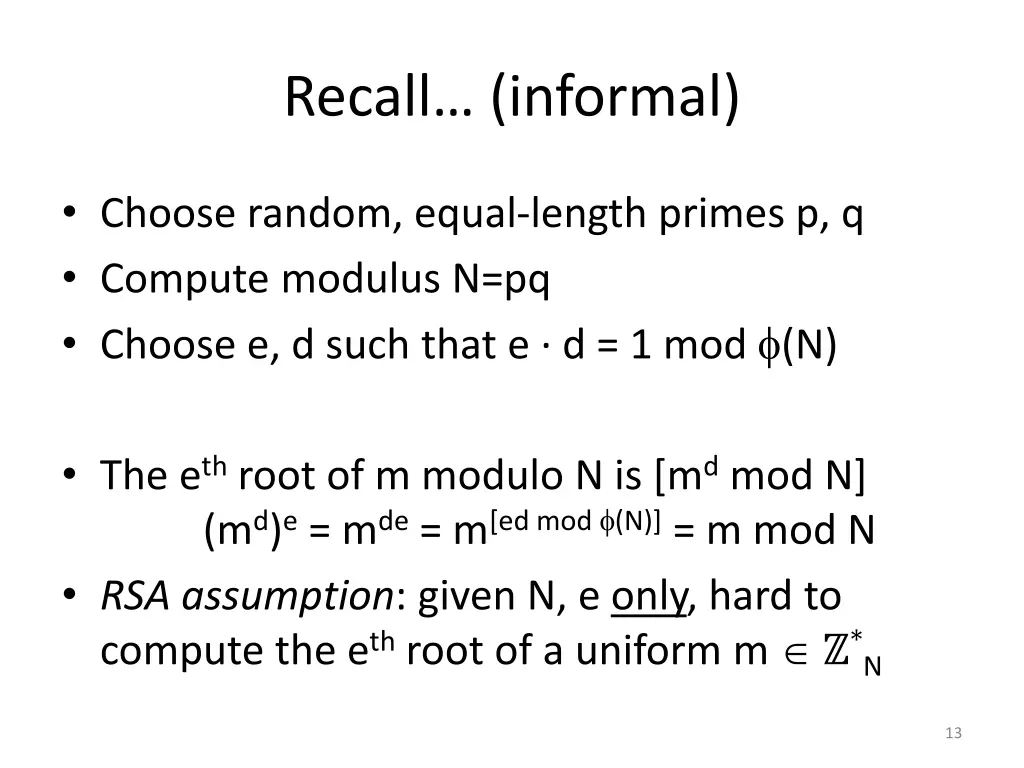 recall informal