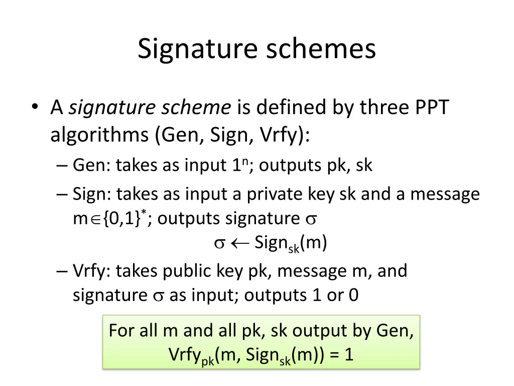 signature schemes