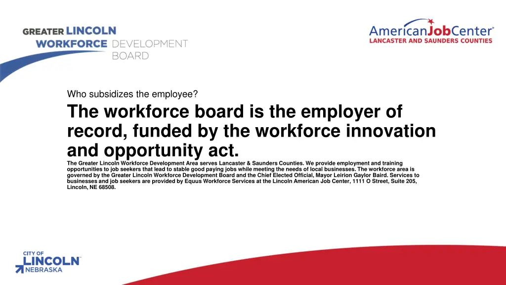 who subsidizes the employee