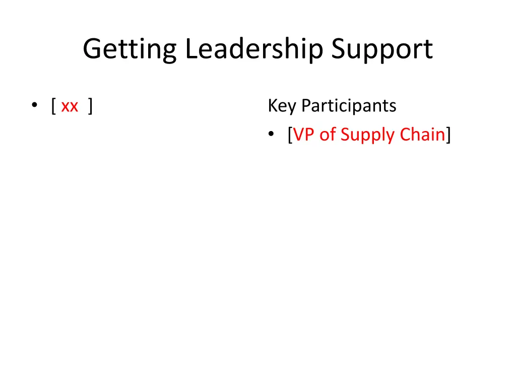 getting leadership support