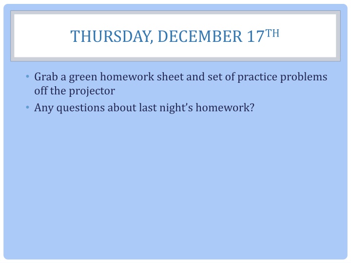 thursday december 17 th