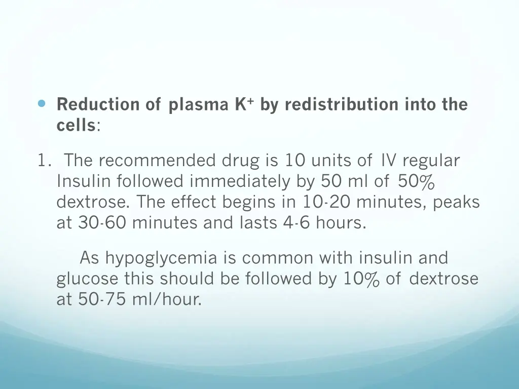 reduction of plasma k by redistribution into