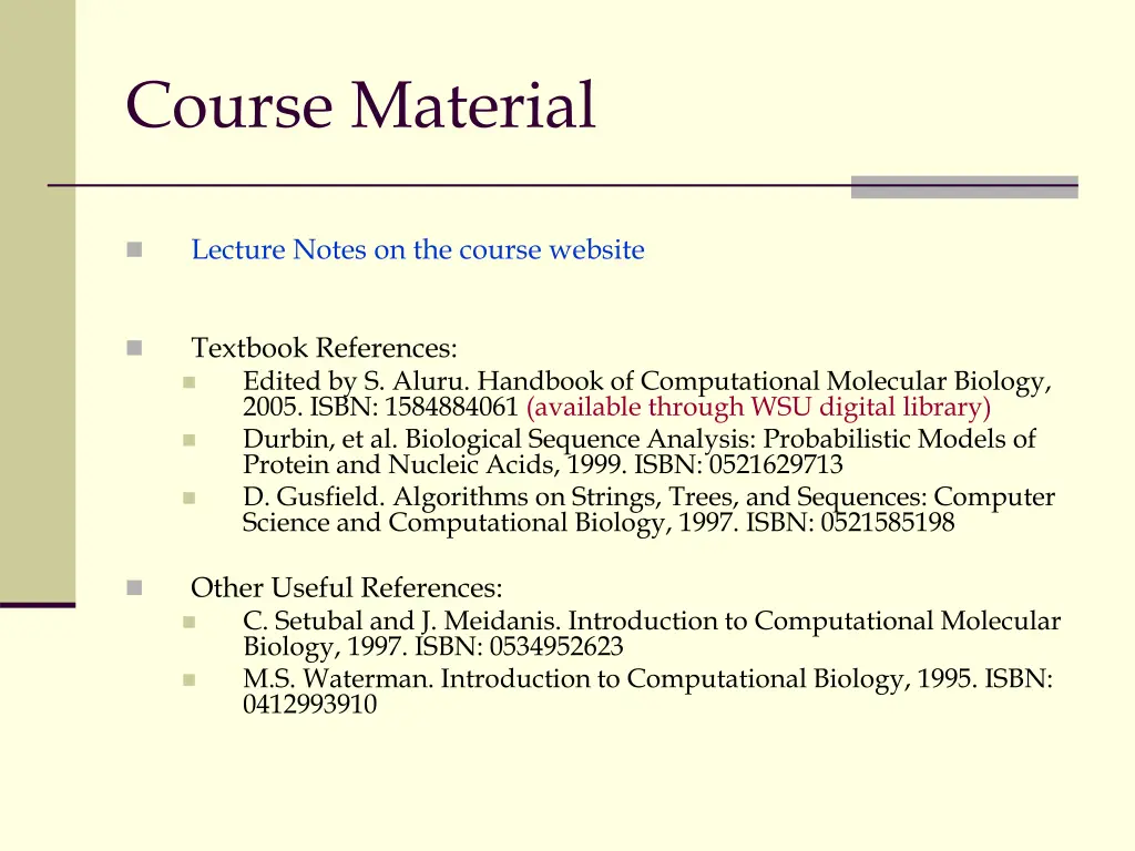 course material