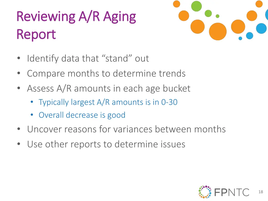 reviewing a r aging reviewing a r aging report