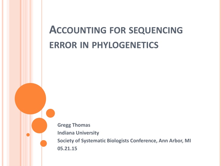 a ccounting for sequencing error in phylogenetics