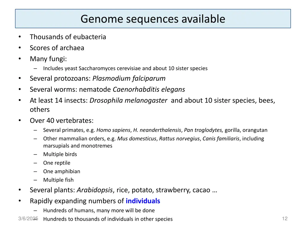 genome sequences available