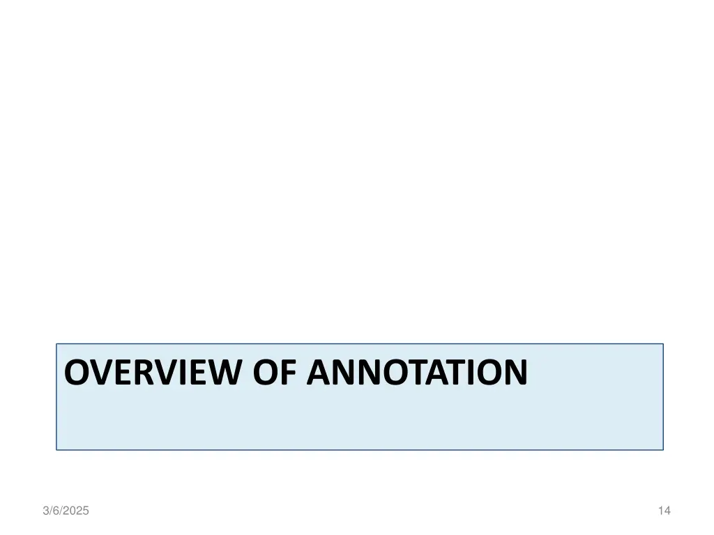 overview of annotation